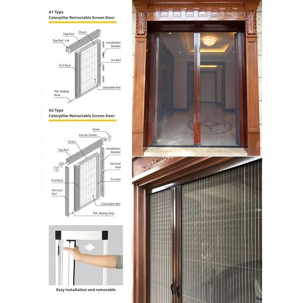 Low Bottom Track Caterpillar Screen Door factory