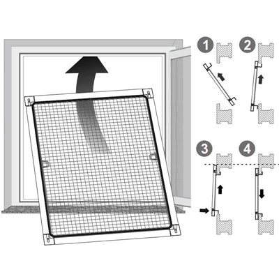 Insect Screen Frame Window with Weather Strip