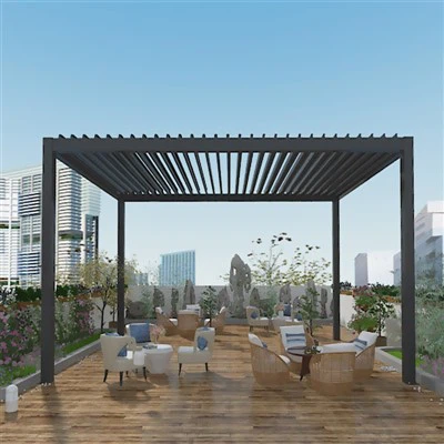Single-layer Blade Aluminum Alloy Louvered Gazebo